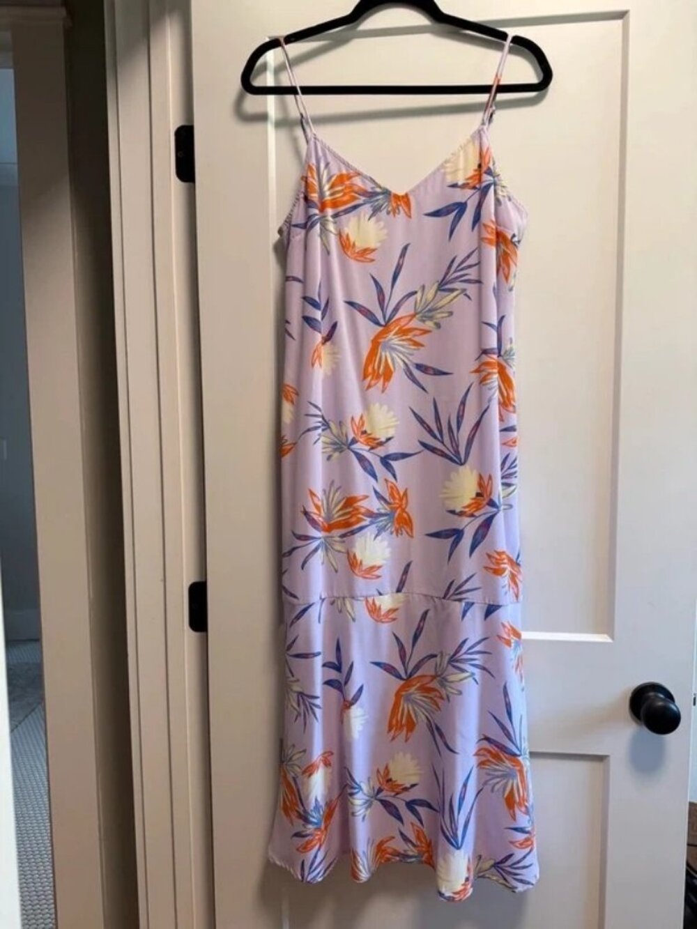Lulus Spaghetti Strap Floral Midi Dress - Lavender, Size M